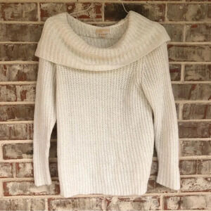 Michael Michael Kors Mohair Blend Cream Cowl Neck Fuzzy Sweater